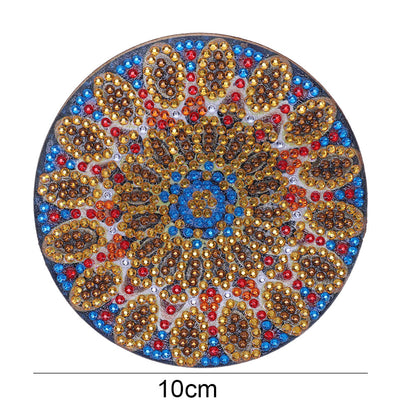 5D DIY Diamond Painting Mandala Wooden Round Coaster Cup Cushion Placemat