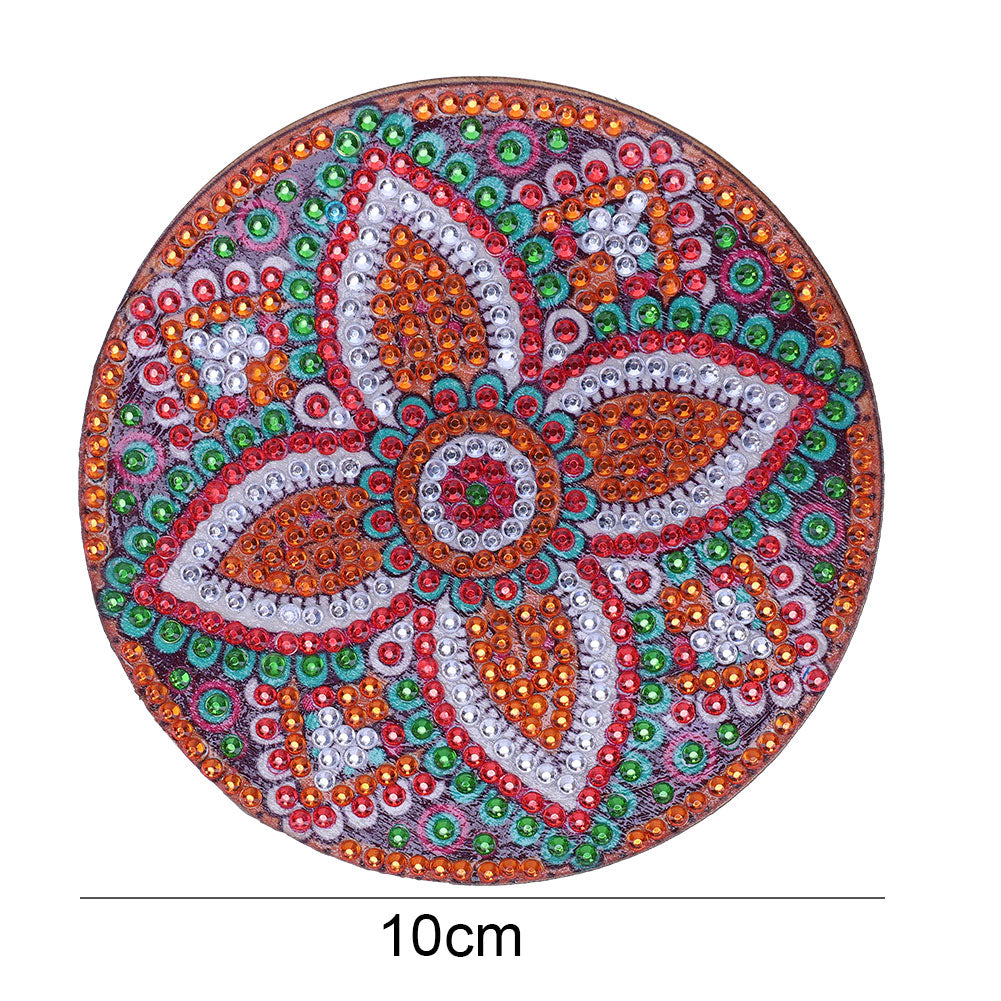 5D DIY Diamond Painting Mandala Wooden Round Coaster Cup Cushion Placemat