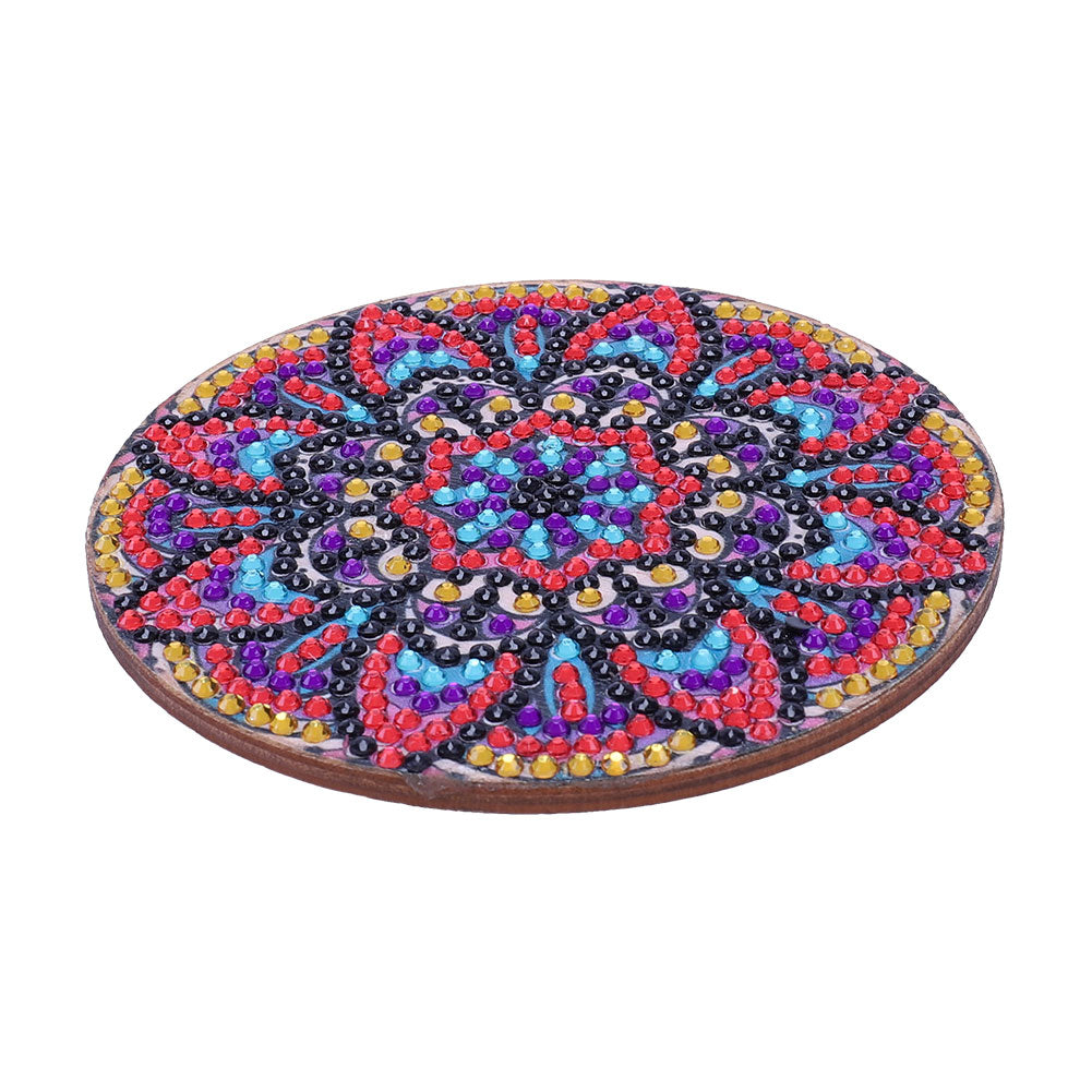 5D DIY Diamond Painting Mandala Wooden Round Coaster Cup Cushion Placemat