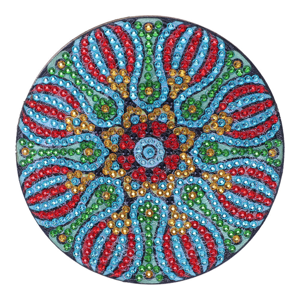 5D DIY Diamond Painting Mandala Wooden Round Coaster Cup Cushion Placemat