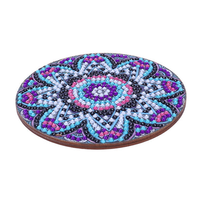 5D DIY Diamond Painting Mandala Wooden Round Coaster Cup Cushion Placemat