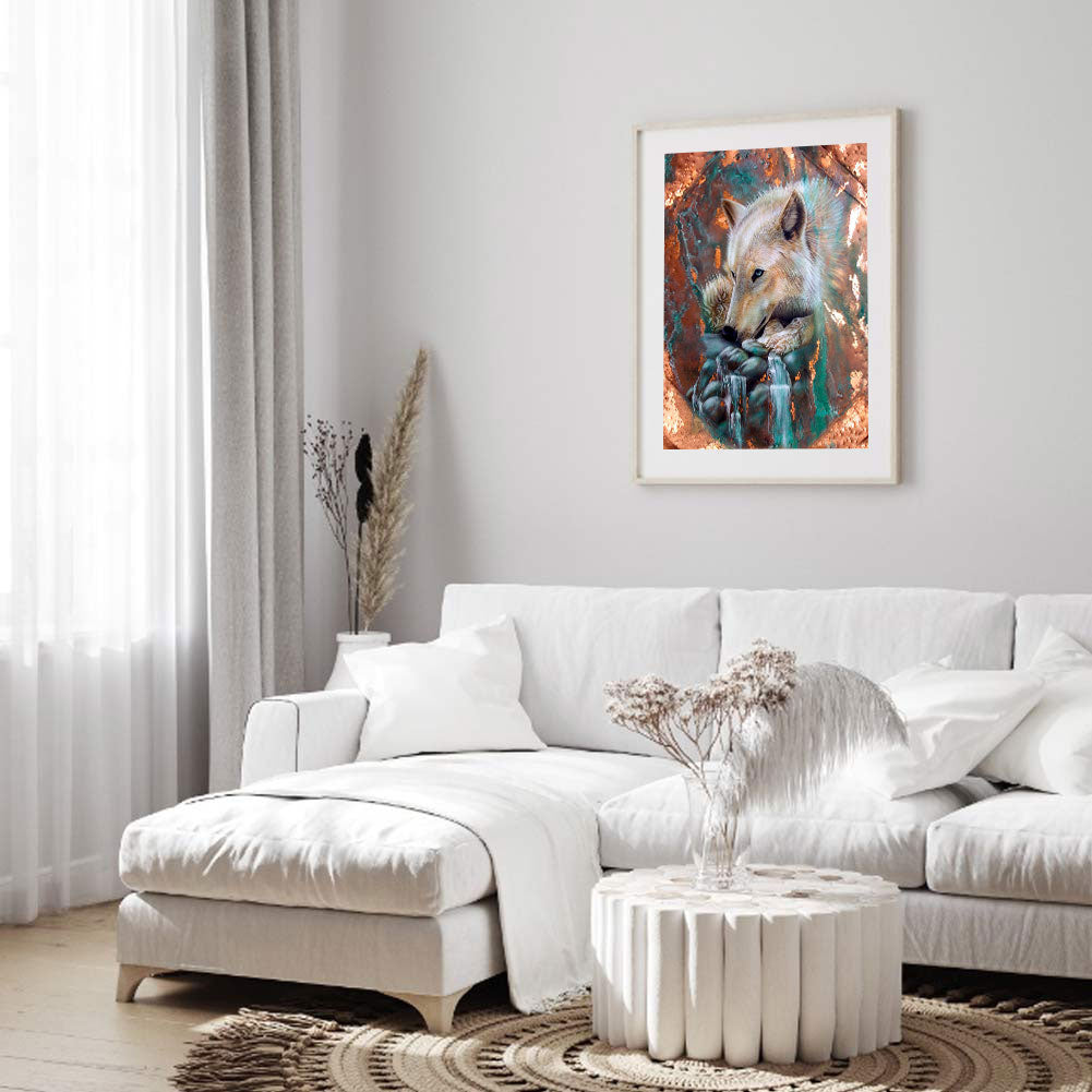 White Wolf - Full Round Drill Diamond Painting 30*40CM
