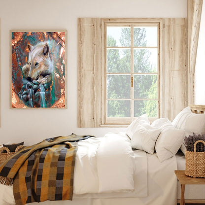 White Wolf - Full Round Drill Diamond Painting 30*40CM