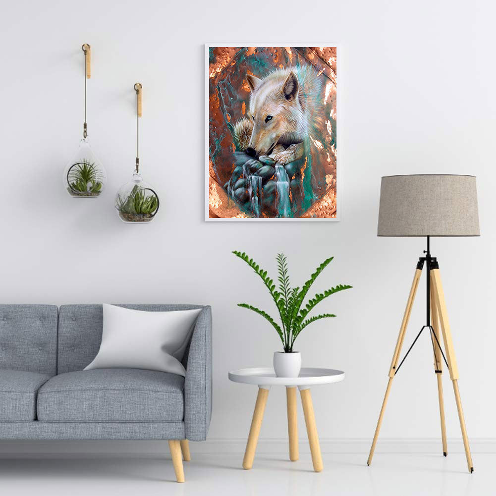 White Wolf - Full Round Drill Diamond Painting 30*40CM