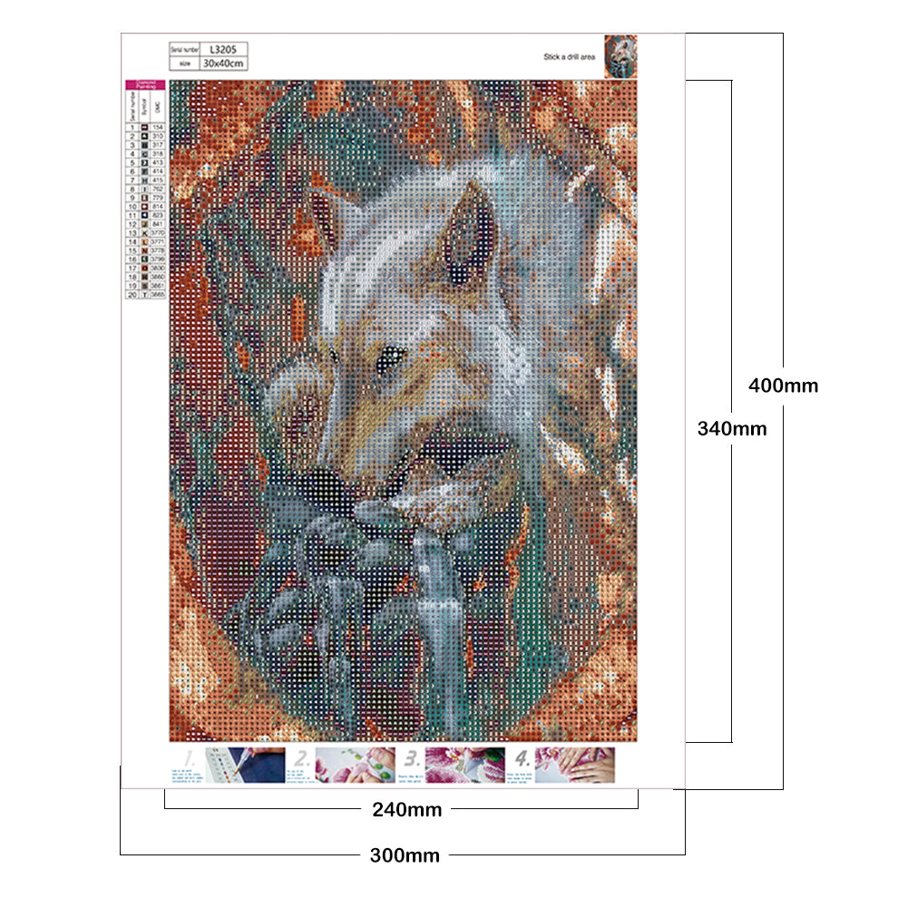 White Wolf - Full Round Drill Diamond Painting 30*40CM