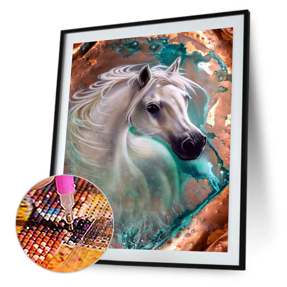 White Horse - Full Round Drill Diamond Painting 30*40CM