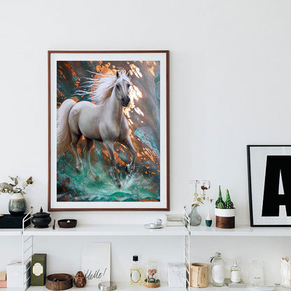 White Horse - Full Round Drill Diamond Painting 30*40CM