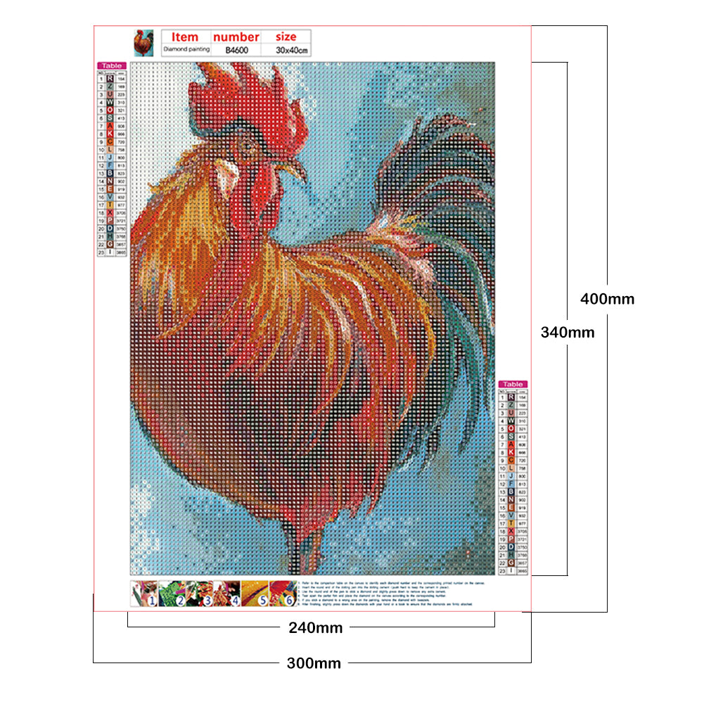 Chicken - Full Round Drill Diamond Painting 30*40CM