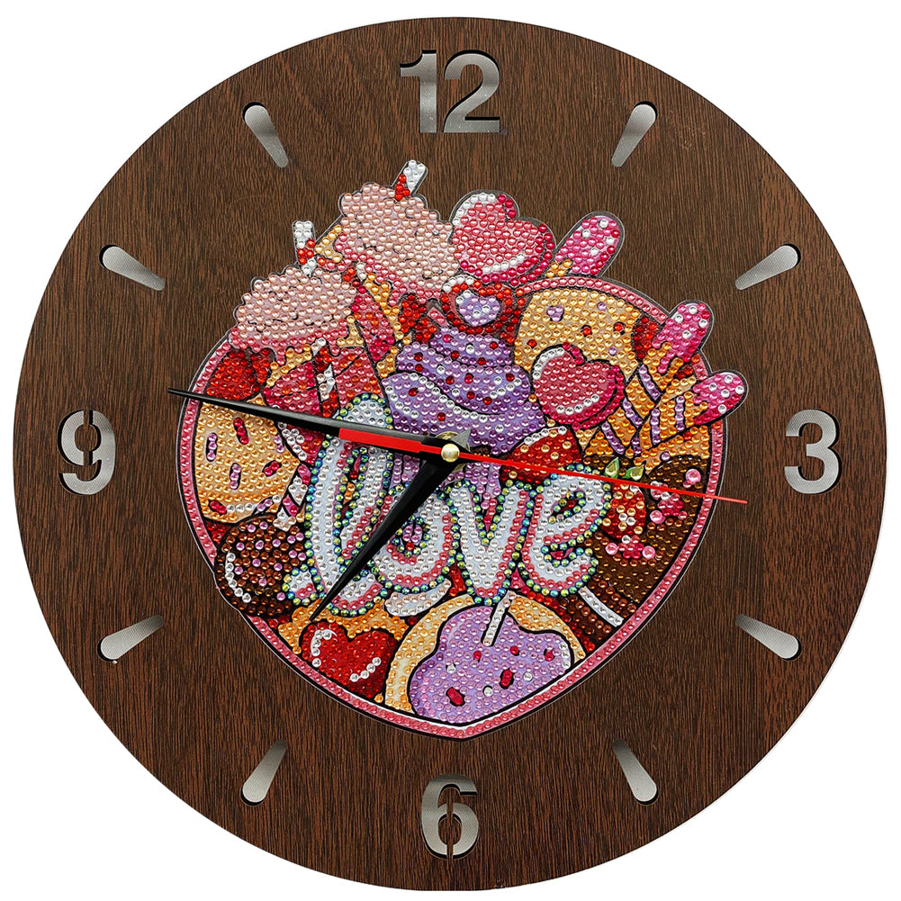 DIY Diamond Painting Wood Clock DIY Wall Art Crafts Mosaic Home Decorations