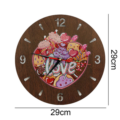 DIY Diamond Painting Wood Clock DIY Wall Art Crafts Mosaic Home Decorations