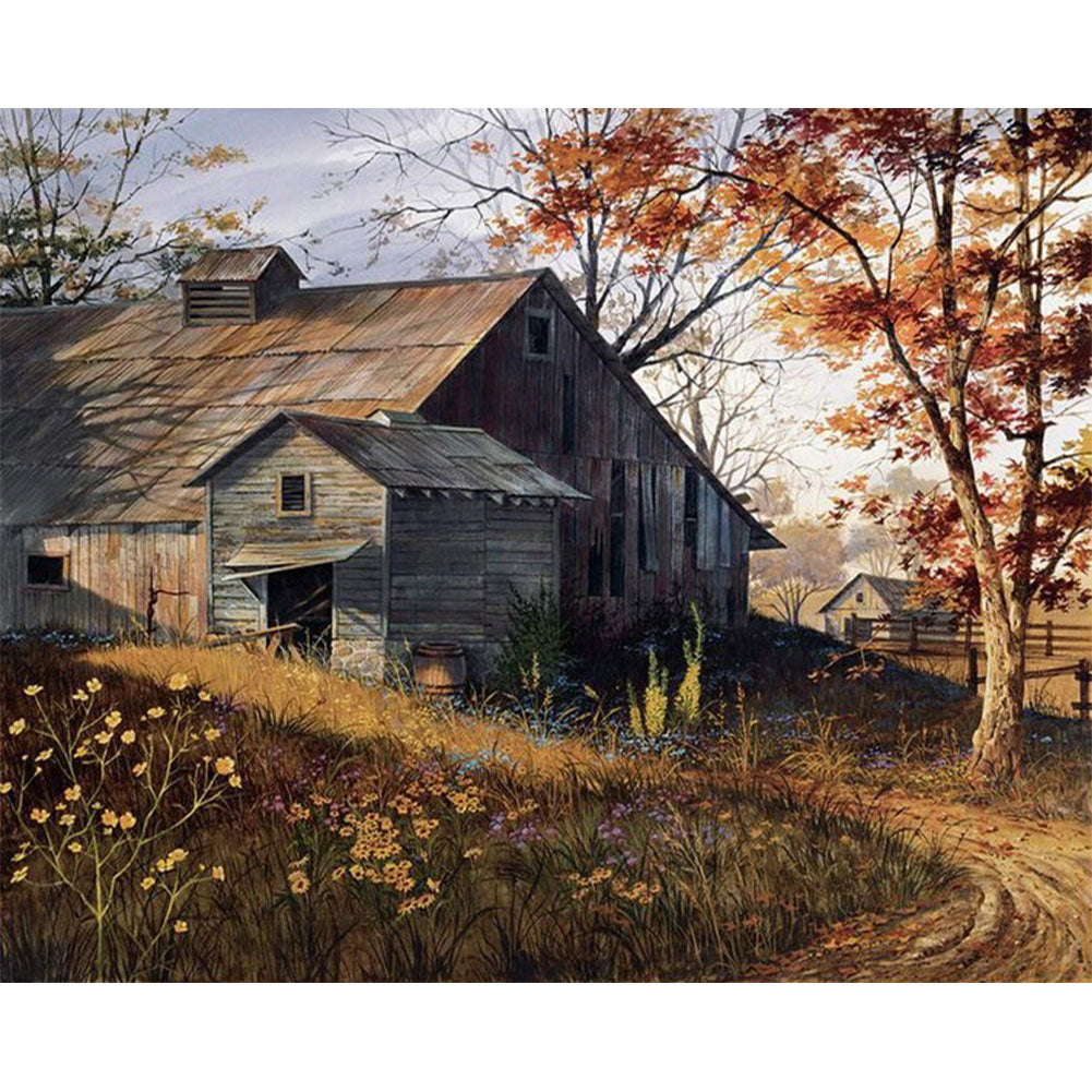 Autumn House - Full Round Drill Diamond Painting 60*50CM