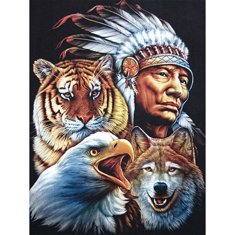 Indians - Full Square Drill Diamond Painting 50*60CM