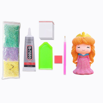 DIY Diamond Painting Princess Piggy Bank Money Saving Box Kids Toys Decor