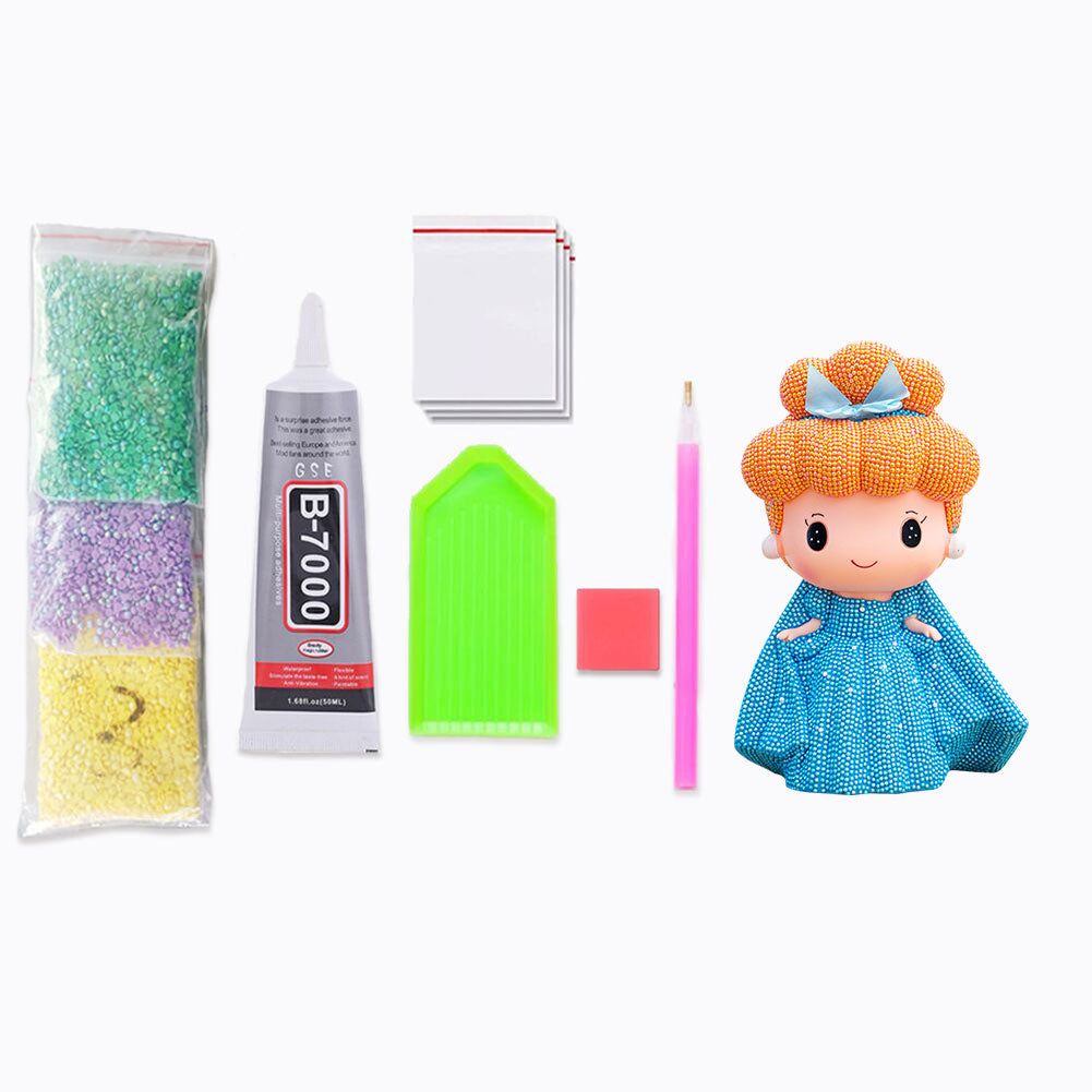 DIY Diamond Painting Princess Piggy Bank Money Saving Box Kids Toys Decor