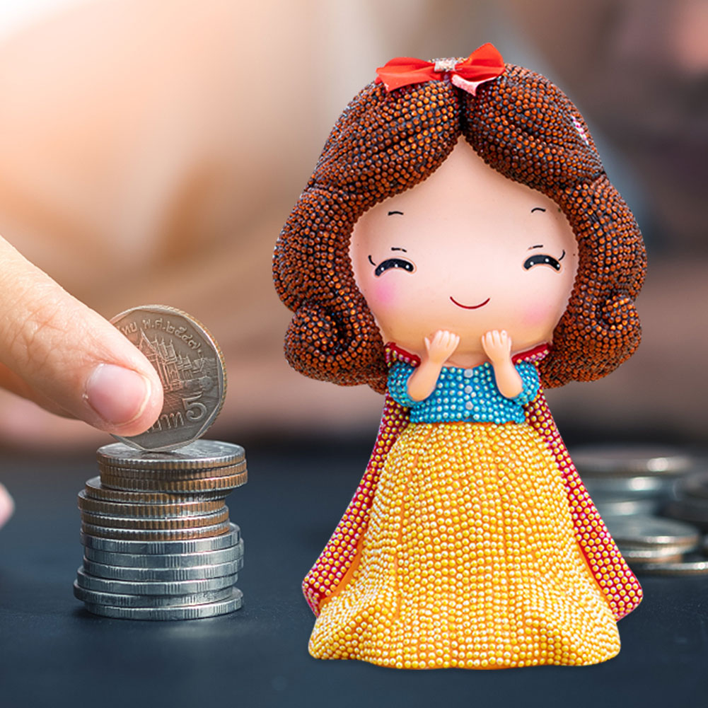 DIY Diamond Painting Princess Piggy Bank Money Saving Box Kids Toys Decor