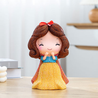 DIY Diamond Painting Princess Piggy Bank Money Saving Box Kids Toys Decor