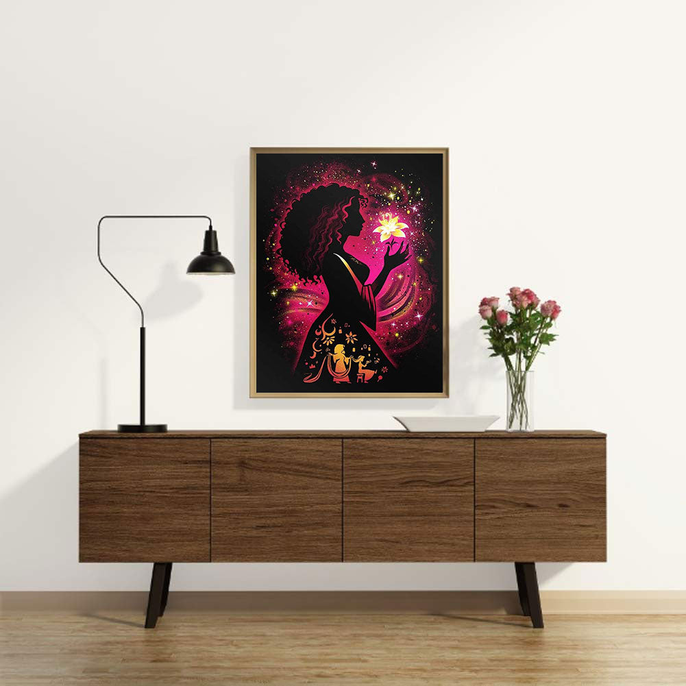 People Silhouette - Full Round Drill Diamond Painting 40*50CM