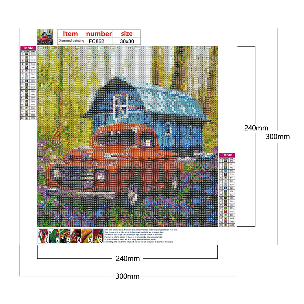 Forest Car - Full Square Drill Diamond Painting 30*30CM