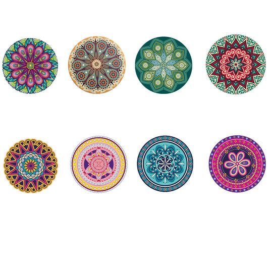 8pcs 5D DIY Diamond Painting Wooden Mandala Round Coaster Table Placemat