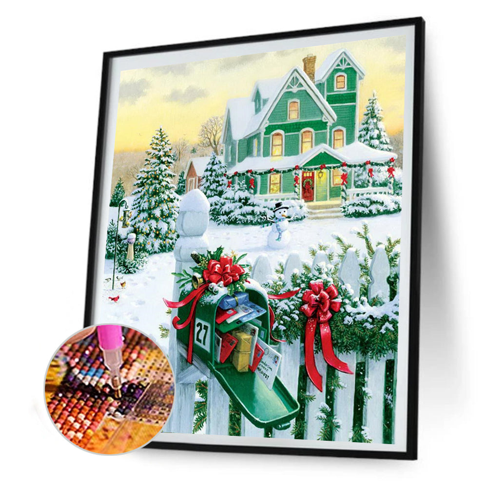 Christmas Snow Scene - Full Square Drill Diamond Painting 30*40CM