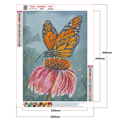 Butterfly - Full Round Drill Diamond Painting 30*40CM