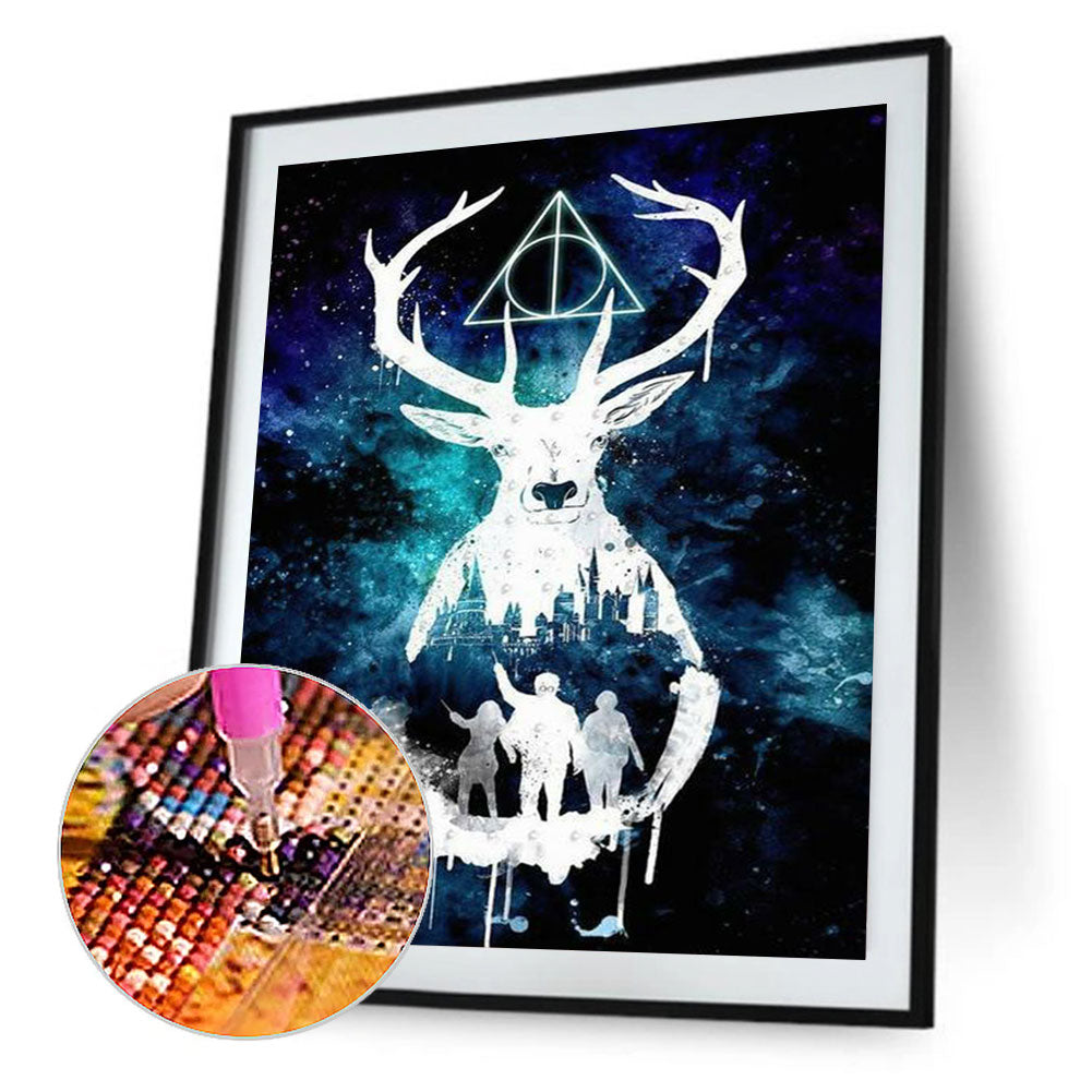 Harry Potter Silhouette - Full Round Drill Diamond Painting 30*40CM