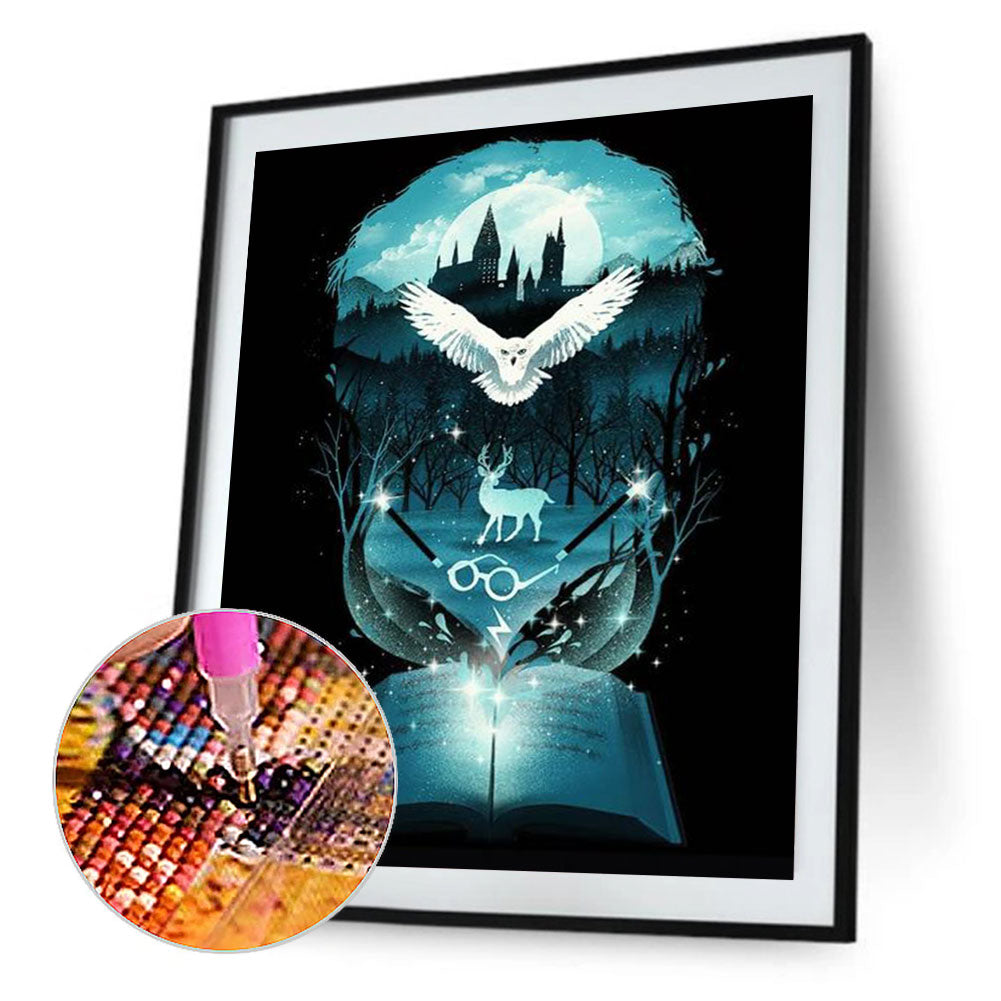 Harry Potter Silhouette - Full Round Drill Diamond Painting 30*40CM