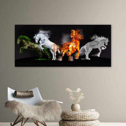 Four Horses - Full Round Drill Diamond Painting 80*40CM