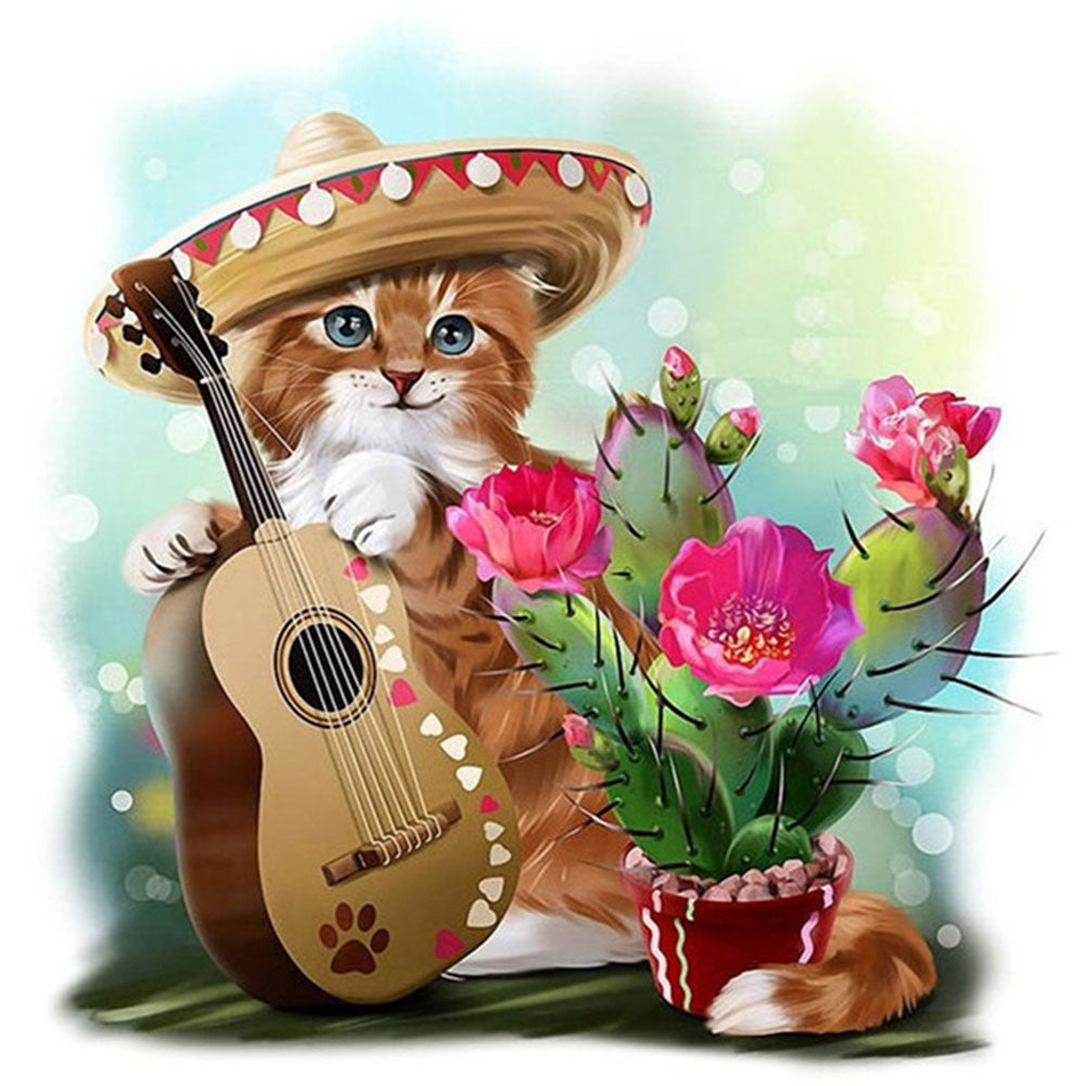Kitten - Full Round Drill Diamond Painting 30*30CM