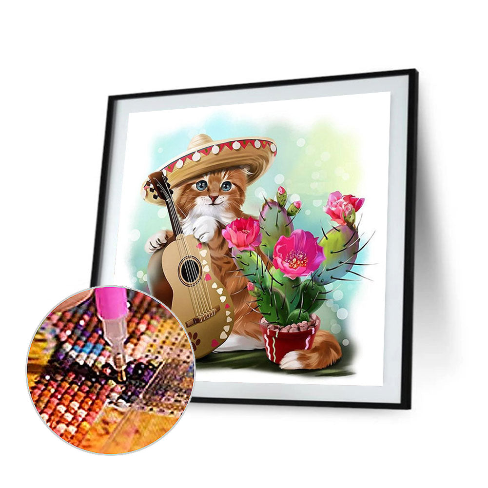 Kitten - Full Round Drill Diamond Painting 30*30CM