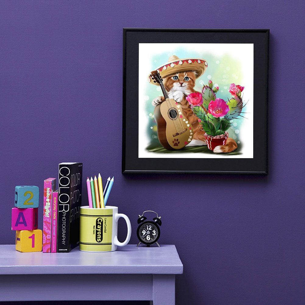Kitten - Full Round Drill Diamond Painting 30*30CM