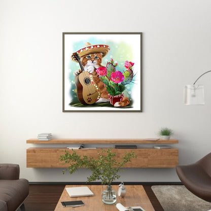 Kitten - Full Round Drill Diamond Painting 30*30CM