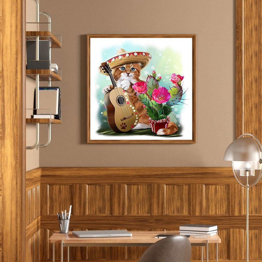 Kitten - Full Round Drill Diamond Painting 30*30CM
