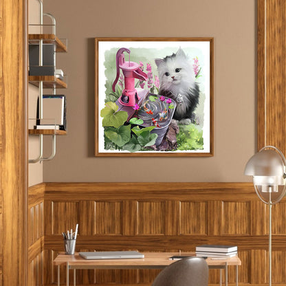 Kitten - Full Round Drill Diamond Painting 30*30CM