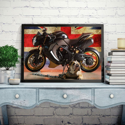 Mzi Flag Motorcycle - Full Round Drill Diamond Painting 40*30CM