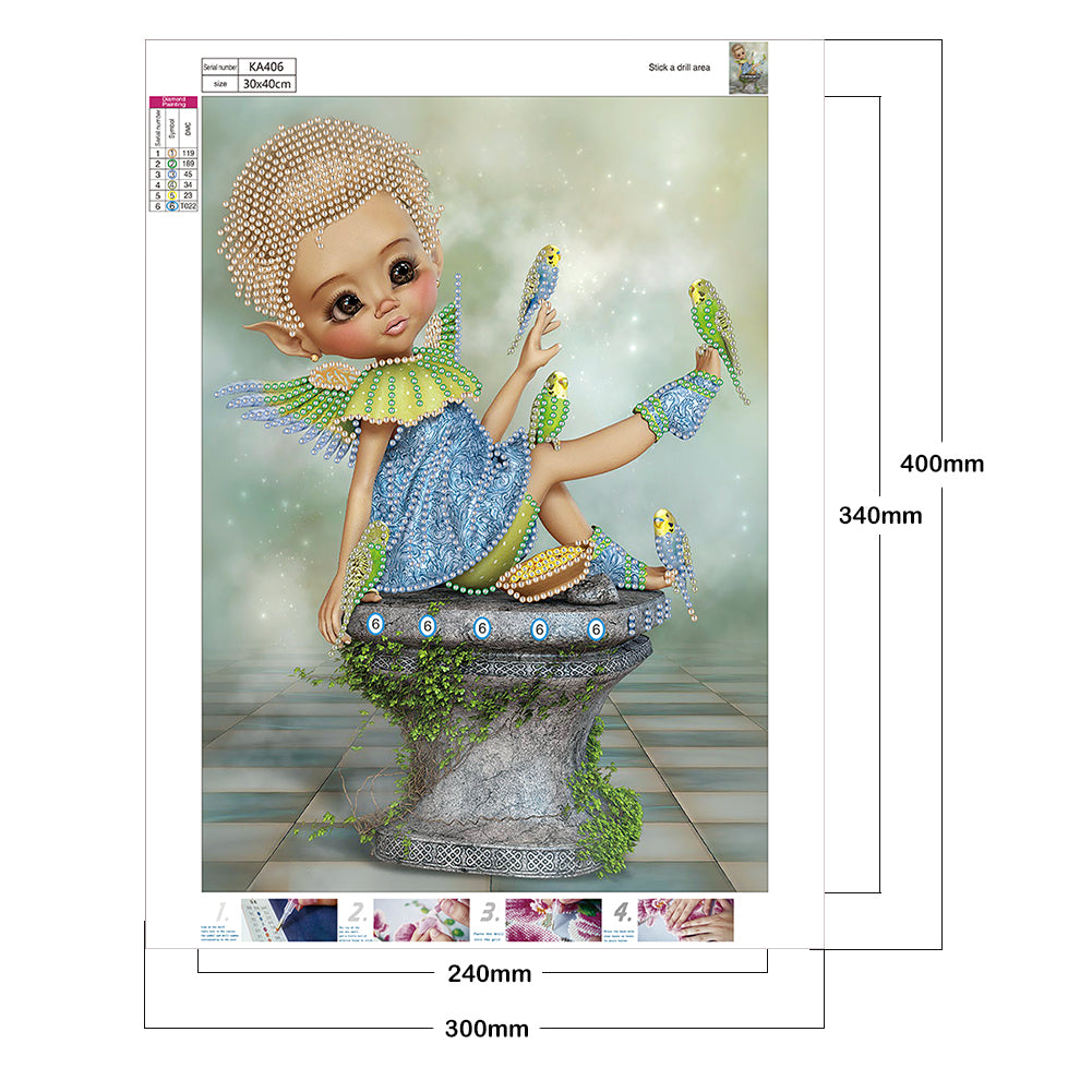 Cartoon Doll - Special Shaped Drill Diamond Paiting 30*40CM