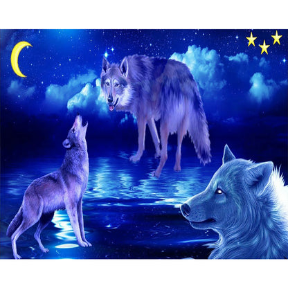 Wolf - Full Round Drill Diamond Painting 40*30CM