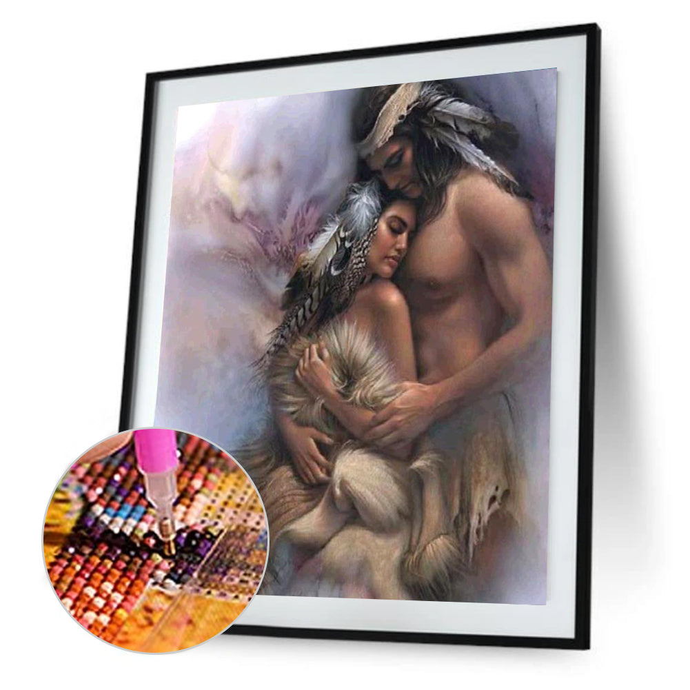 Indian Couple - Full Round Drill Diamond Painting 50*60CM