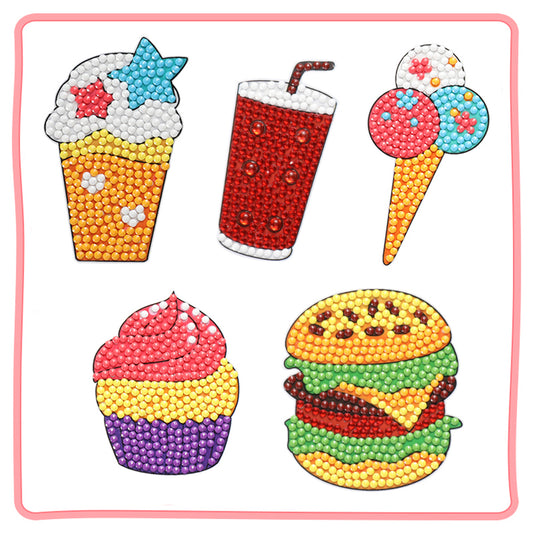 6pcs 5D Diamond Painting Stickers Kit DIY Cartoon Cup Phone Decor Kids Gifts