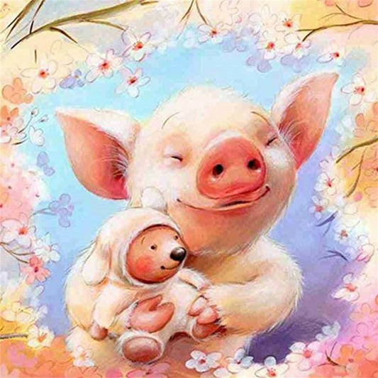 Cute Pig - Full Round Drill Diamond Painting 30*30CM