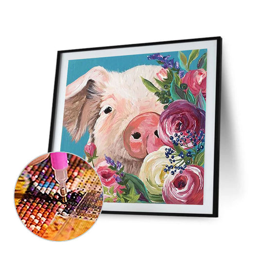 Cute Pig - Full Round Drill Diamond Painting 30*30CM