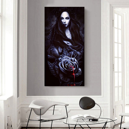 Dark Rose Girl - Full Round Drill Diamond Painting 40*80CM