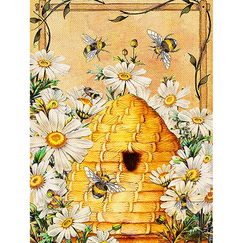 Hardworking Bees Harvest - Full Round Drill Diamond Painting 30*40CM