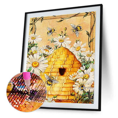 Hardworking Bees Harvest - Full Round Drill Diamond Painting 30*40CM