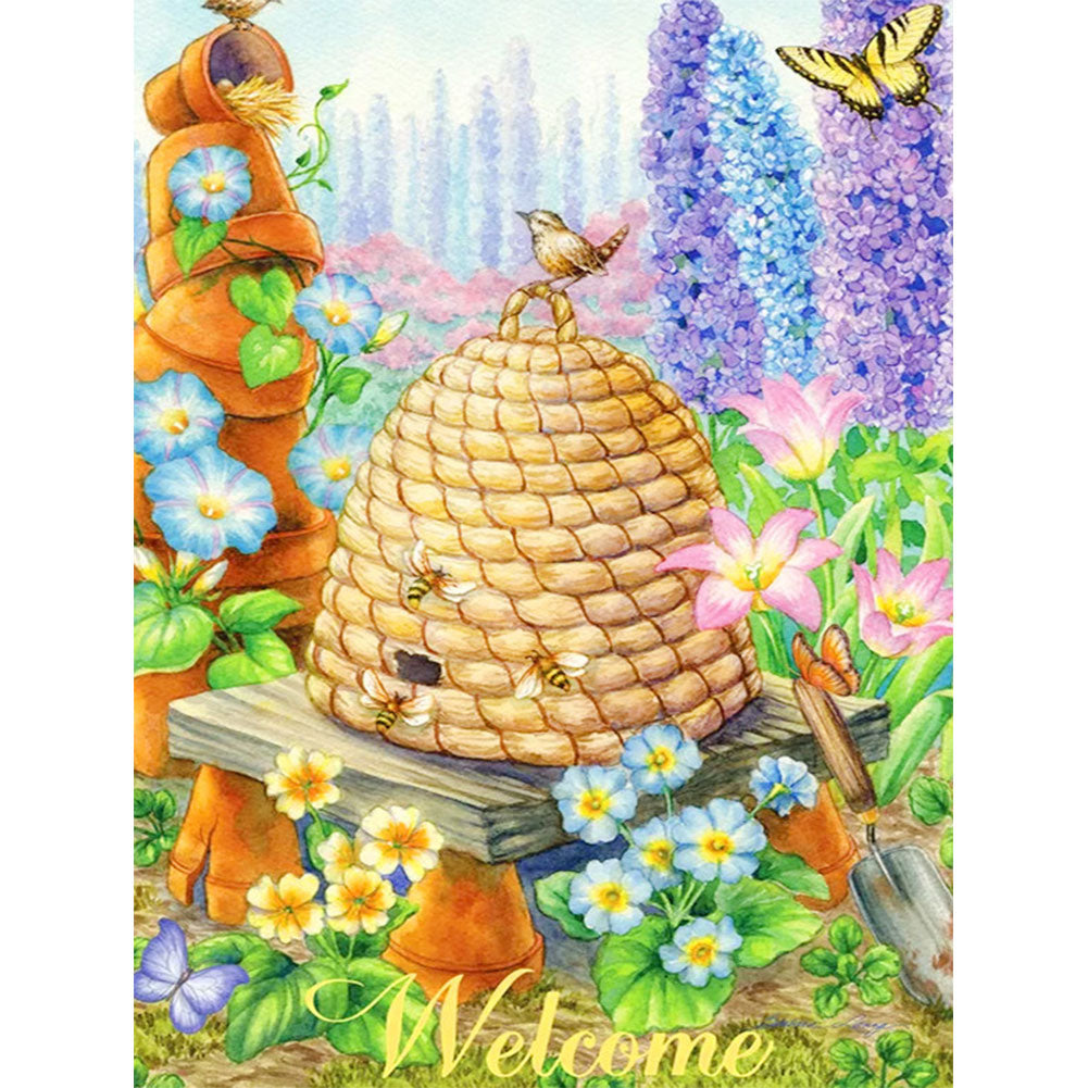 Hardworking Bees Harvest - Full Round Drill Diamond Painting 30*40CM