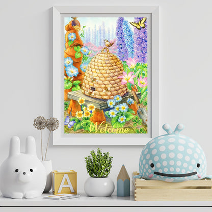 Hardworking Bees Harvest - Full Round Drill Diamond Painting 30*40CM