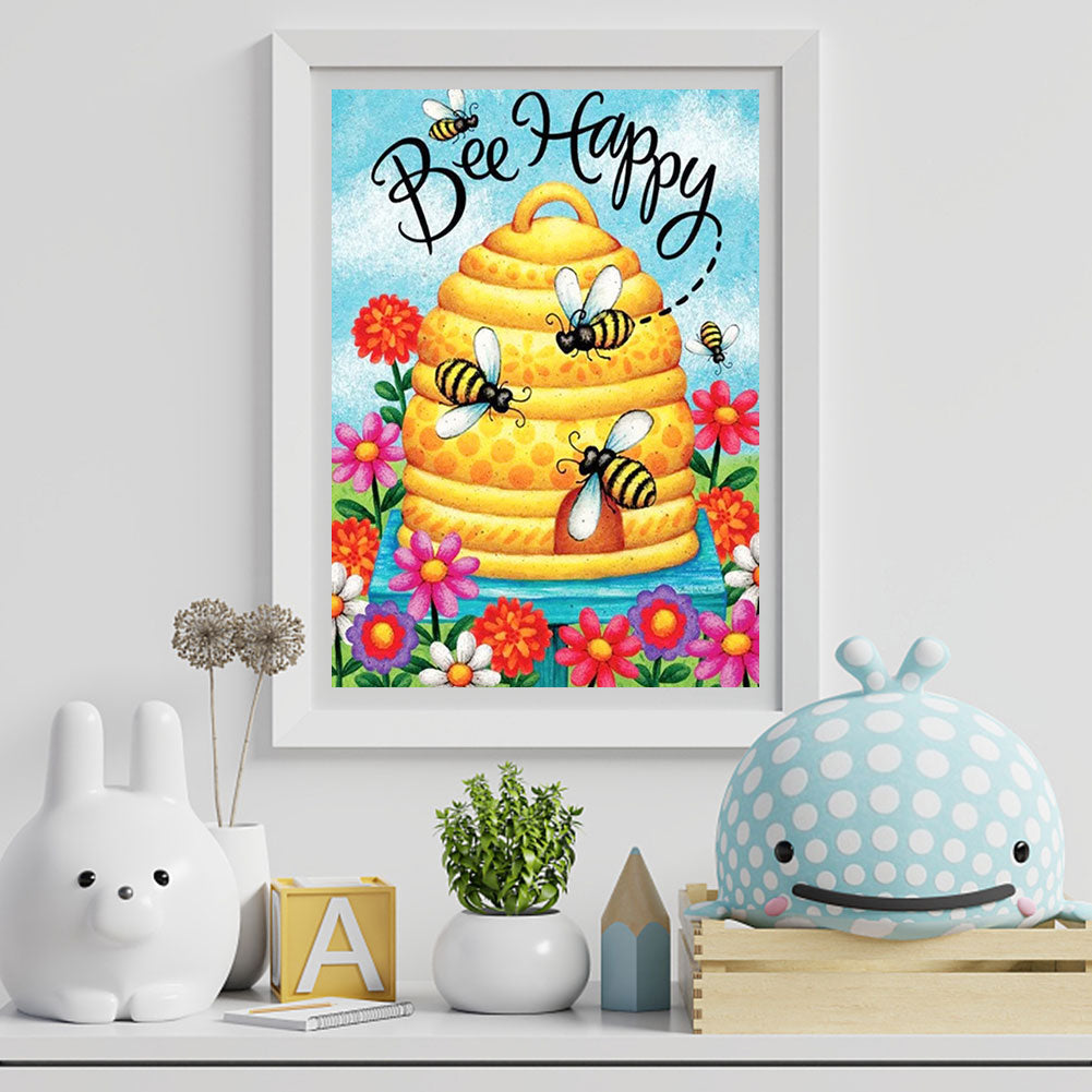 Hardworking Bees Harvest - Full Round Drill Diamond Painting 30*40CM