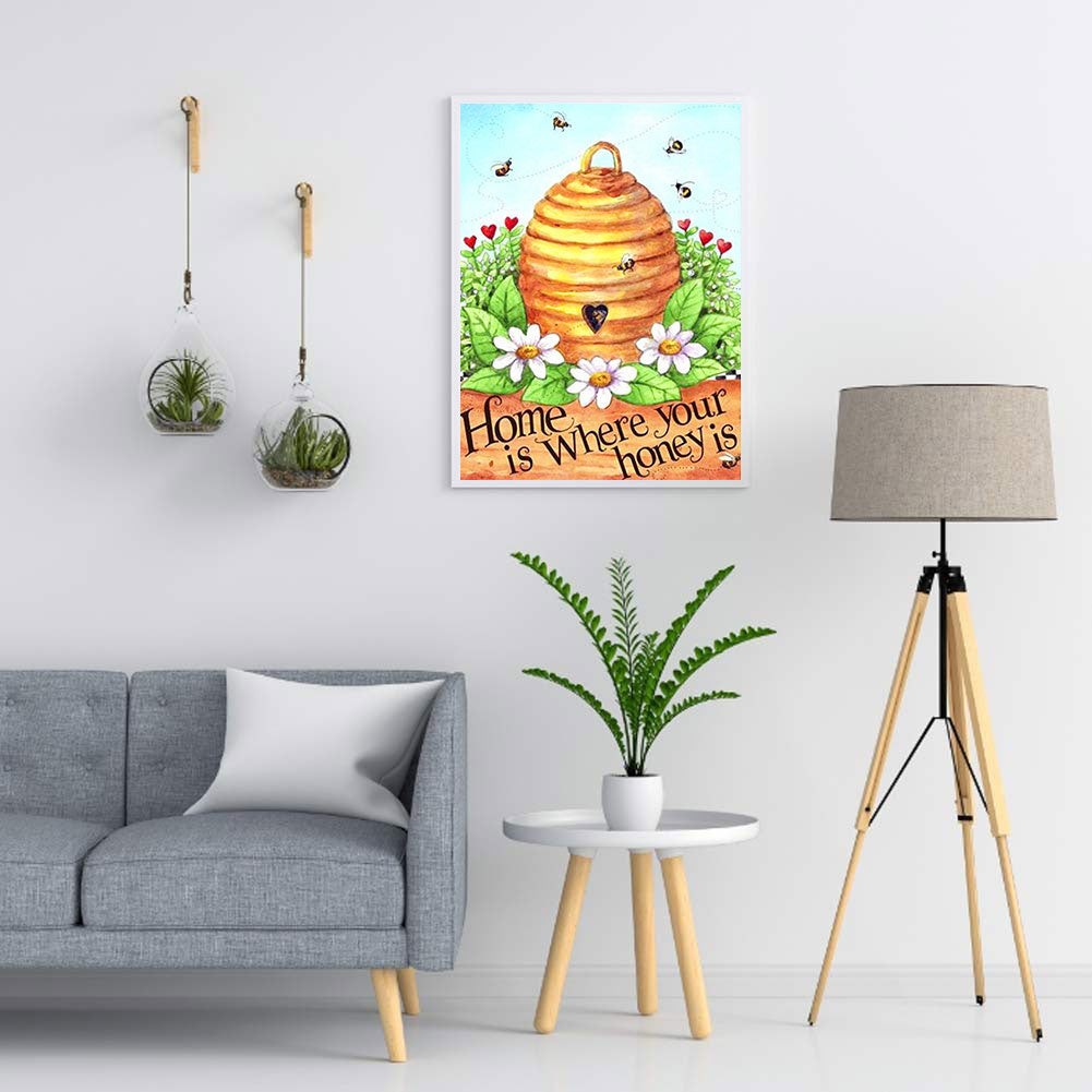 Hardworking Bees Harvest - Full Round Drill Diamond Painting 30*40CM