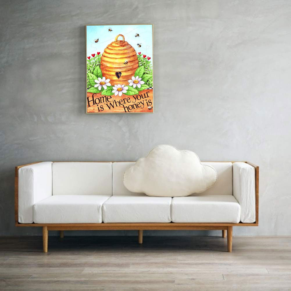 Hardworking Bees Harvest - Full Round Drill Diamond Painting 30*40CM