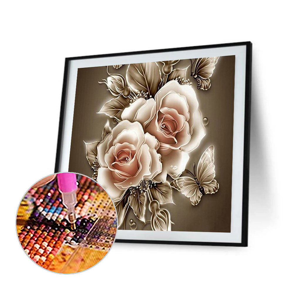 Rose Flower - Full Round Drill Diamond Painting 50*50CM